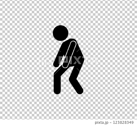膝を痛めた人のピクトグラム　ベクター 123828349