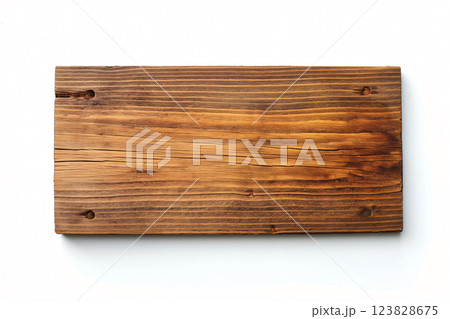 Minimalist wooden signboard with a smooth, textured surface, perfect for custom branding and messaging 123828675