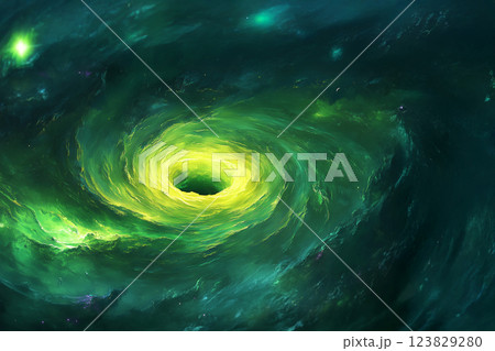 宇宙空間のブラックホールのイメージ 123829280