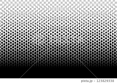 A distorted diamond halftone that gets smaller toward the top 123829338