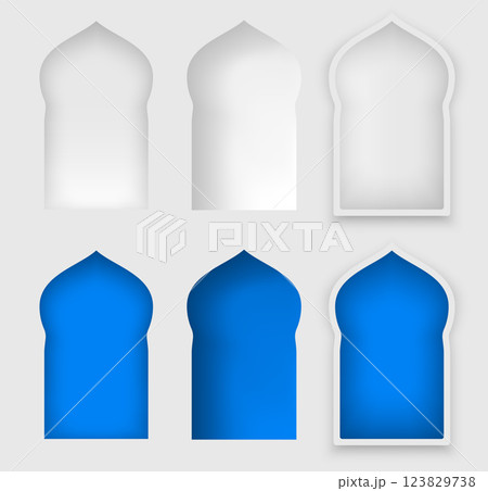 Arabic Arch Windows With Shadows 123829738