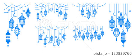 Ramadan Lantern Garland Decoration Set 123829760