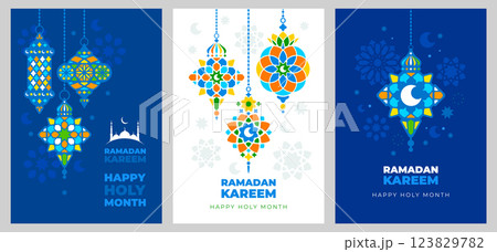 Ramadan Kareem Poster Template Set Ramadan Kareem Poster Template Set 123829782