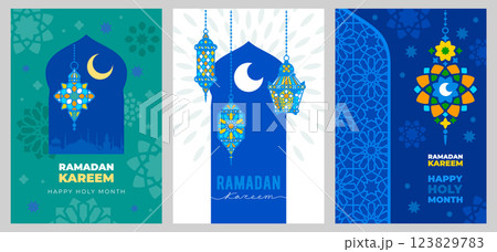 Ramadan Kareem Poster Template Set 123829783