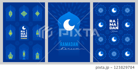 Ramadan Kareem Poster Template Set Ramadan Kareem Poster Template Set 123829784