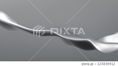 Metallic chrome waves illustration 123830412
