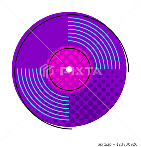 Illustration of musical record. Music party or rock concert creative image. 123830920