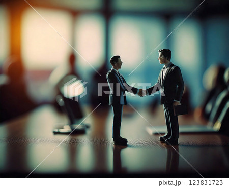 オフィスのミニチュア風ビジネスマン オフィスのミニチュア風ビジネスマン 123831723