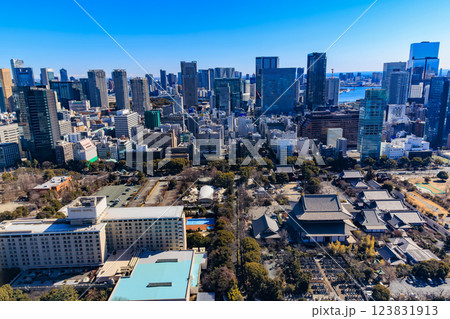 東京　港区　東京のシンボル 東京タワー大展望台からの眺め 123831913