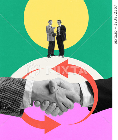 Business handshake with business partners. Negotiation, dialogue, business relations. Business handshake with business partners. Negotiation, dialogue, business relations. 123832367