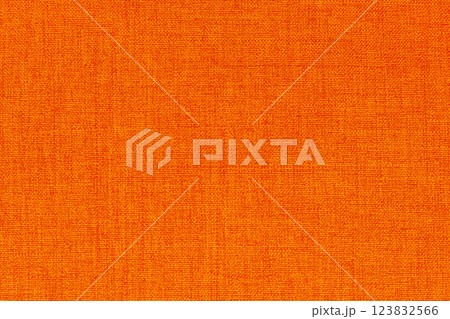 Orange linen fabric cloth texture background, seamless pattern of natural textile. 123832566