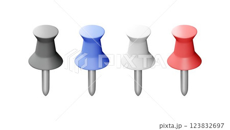 3D set of color push pins 3D set of color push pins 123832697