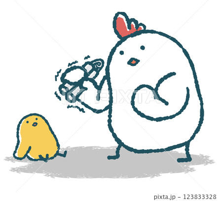 ゆるいにわとりはハンドグリップを握る ゆるいにわとりはハンドグリップを握る 123833328