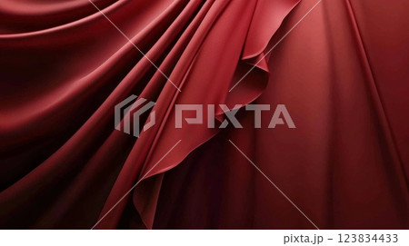 光沢感のある赤い布 123834433