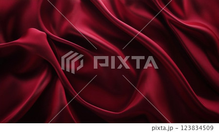 赤い布のドレープ 123834509