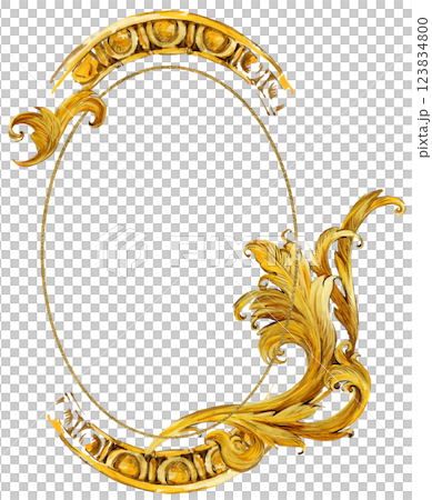 Watercolor frames and vignette for design template. Victorian style. Golden floral borders. Watercolor frames and vignette for design template. Victorian style. Golden floral borders. 123834800