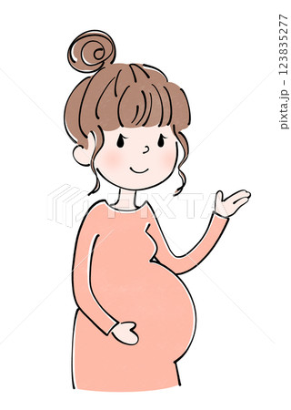 案内　妊婦のイラスト 123835277