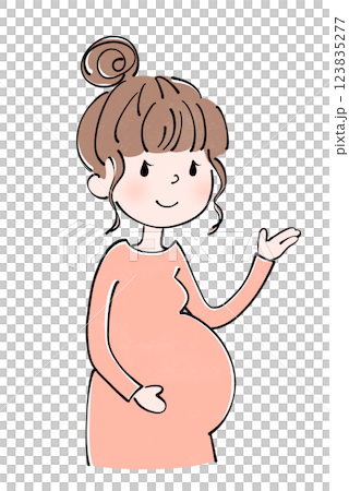 案内　妊婦のイラスト 123835277
