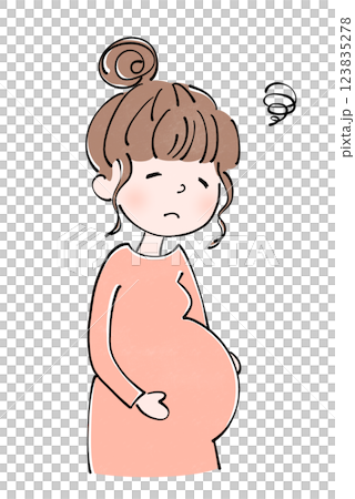 Illustration of a pregnant woman who is not feeling well Illustration of a pregnant woman who is not feeling well 123835278