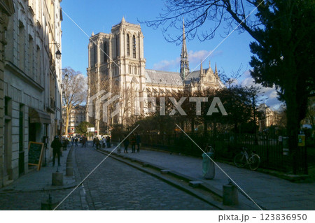 Notre Dame de Paris from Rue Saint-Julien le Pauvre 123836950