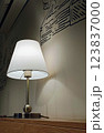 Lamp in the living room with a black wall and white wall 123837000