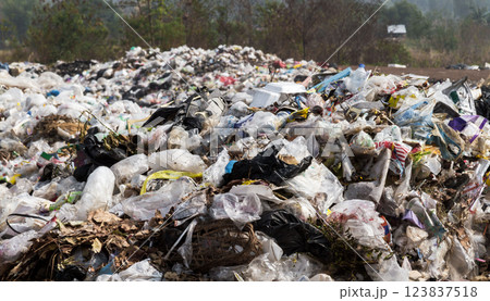waste plastic bottles and other types of plastic waste at the Thilafushi waste disposal site. waste plastic bottles and other types of plastic waste at the Thilafushi waste disposal site. 123837518