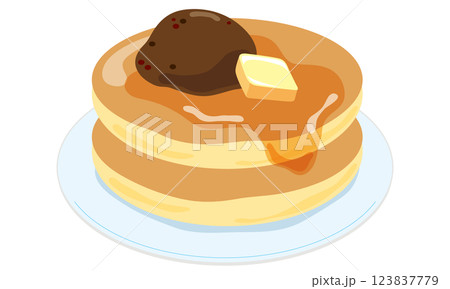 あんことバターのホットケーキ 123837779