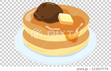 あんことバターのホットケーキ 123837779