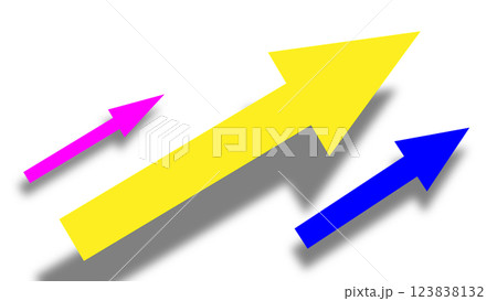 矢印　上昇イメージ　影付き 123838132