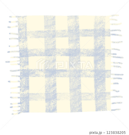 Square tablecloth, napkin, checkered cloth, digital illustration on a white background 123838205