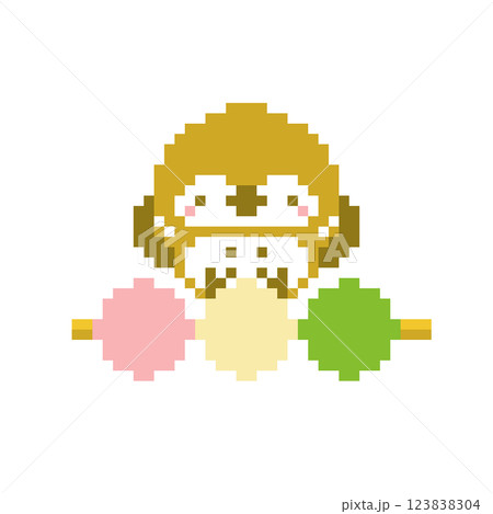 三色団子とフクロウのドット絵 123838304