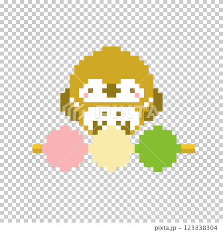 三色団子とフクロウのドット絵 123838304