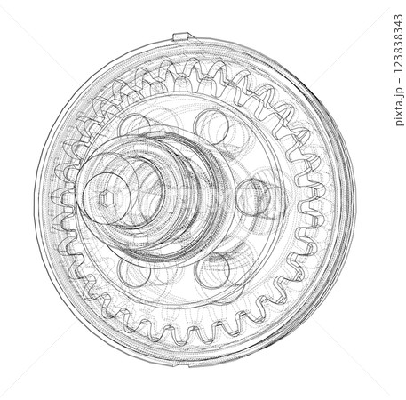 Wave Reducer. Vector illustration, 3d render 123838343