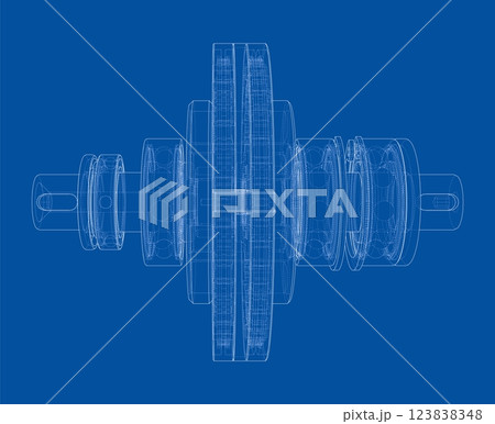Wave Reducer. Vector illustration, 3d render Wave Reducer. Vector illustration, 3d render 123838348