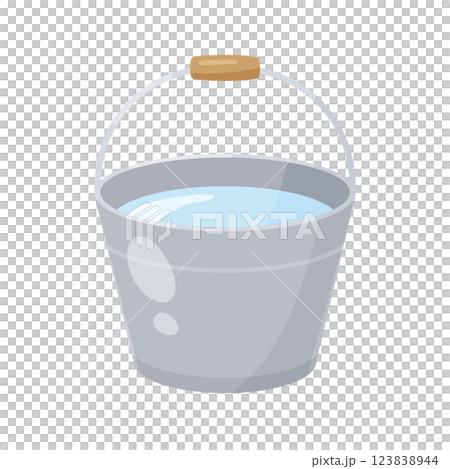 帶水的可愛水桶插圖 123838944
