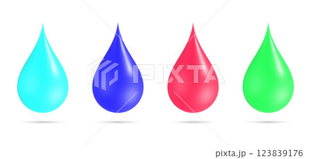 colorful water drops on white background....のイラスト素材 [123839176] - PIXTA
