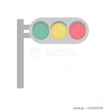 信号機　イラスト（横型） 123839345