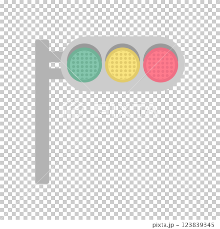 信号機　イラスト（横型） 123839345