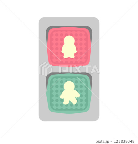 歩行者用信号機　イラスト（全点灯） 123839349