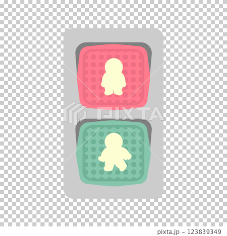 歩行者用信号機　イラスト（全点灯） 123839349