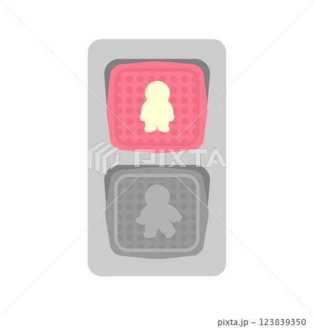 歩行者用信号機 イラスト(赤信号) 歩行者用信号機 イラスト(赤信号) 123839350