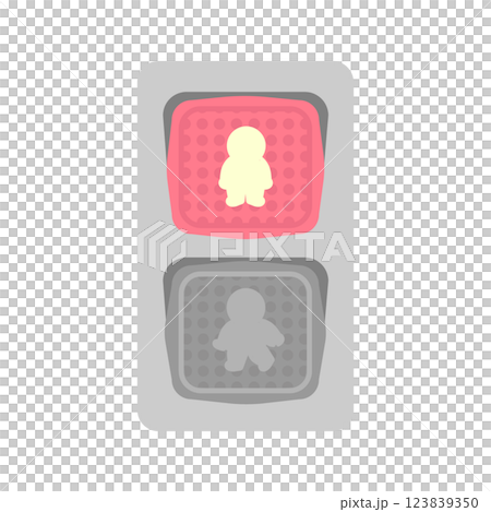 歩行者用信号機 イラスト(赤信号) 歩行者用信号機 イラスト(赤信号) 123839350