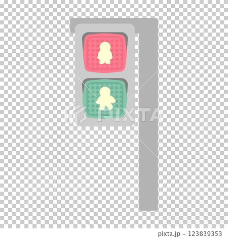 歩行者用信号機　イラスト（全点灯） 123839353