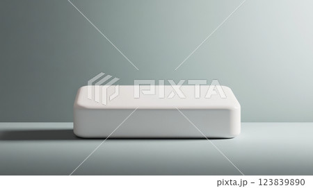 Minimalist white rectangular object on gray...のイラスト素材 [123839890] - PIXTA