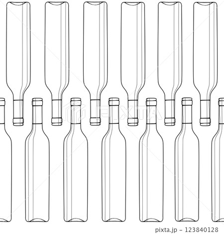 Seamless pattern with wine bottles. Endless ornament from bottles. 123840128