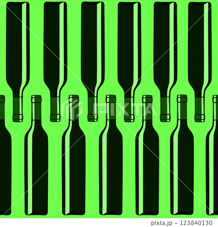 Seamless pattern with wine bottles. Endless ornament from bottles. 123840130