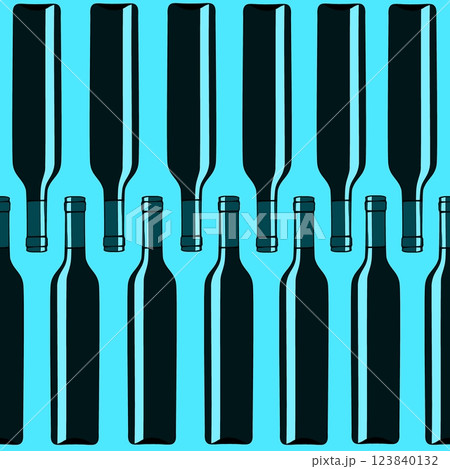 Seamless pattern with wine bottles. Endless ornament from bottles. 123840132
