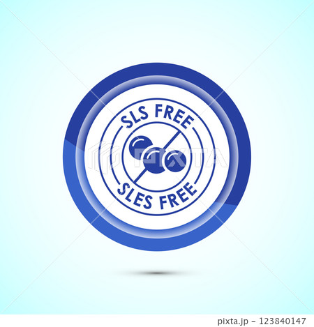 SLS free icon design illustration, SLS and SLES free label badge for web, Button design 123840147