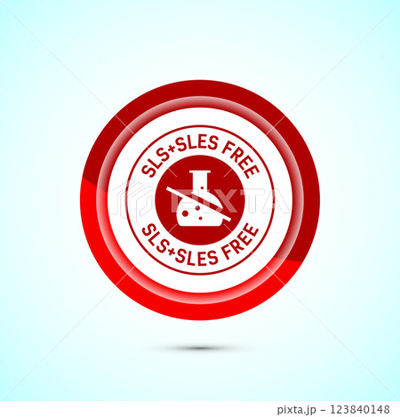 SLS free icon design illustration, SLS and SLES free label badge for web, Button design 123840148