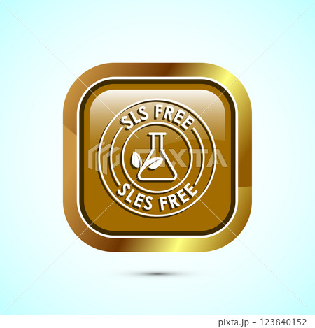 SLS free icon design illustration, SLS and SLES free label badge for web, Button design 123840152